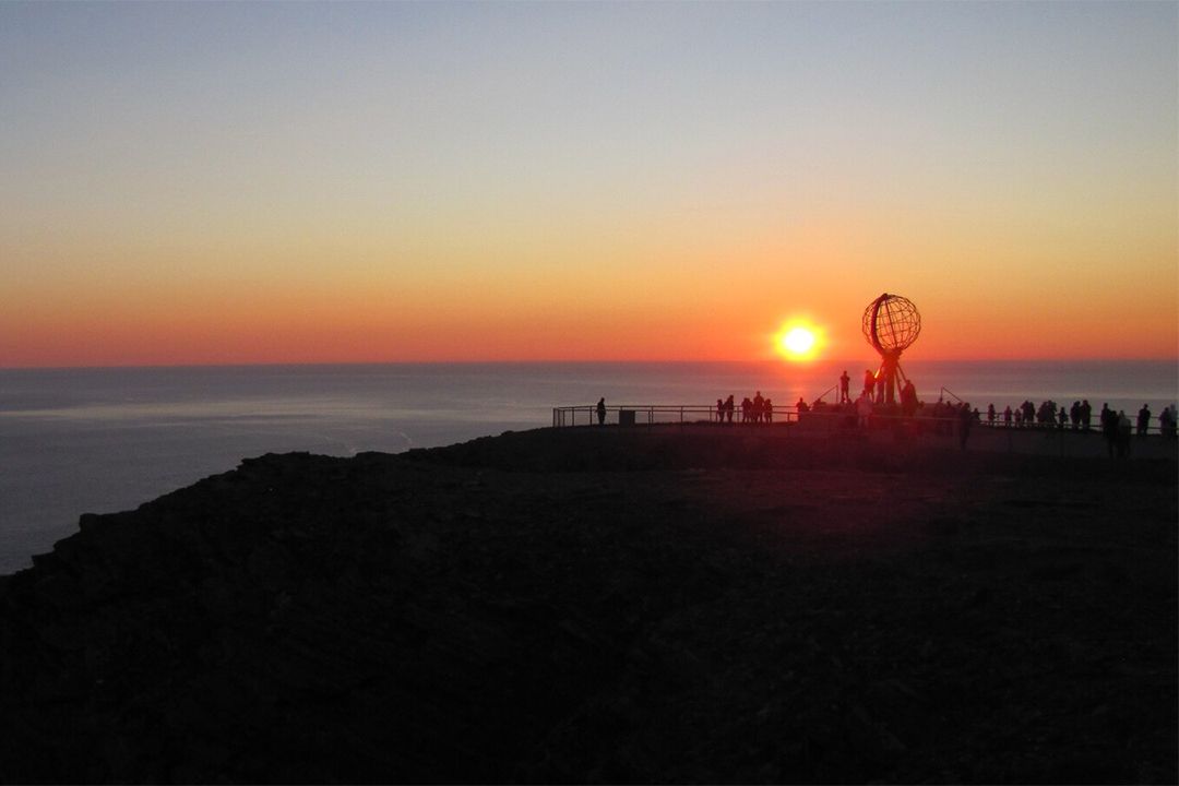 Midnight sun over the Norwegian coast